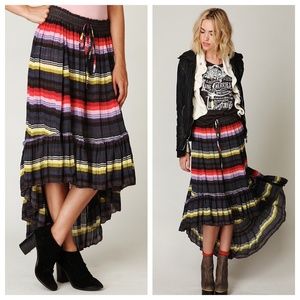 Free People - Flirty Crinkle Striped Hi-Lo Skirt